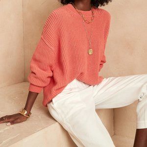 Banana Republic Oversized Organic Cotton Crew Neck Sweater